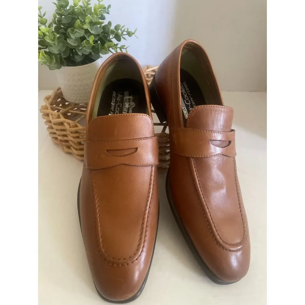 Skechers Trentmore - Corinth Men's Leather Penny Loafers Brown Size 10